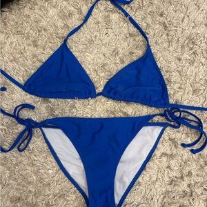 Royal Blue Triangle String Bikini Set